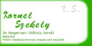 kornel szekely business card