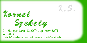 kornel szekely business card